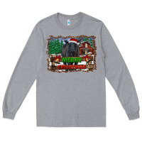 Heather Grey merry christmas black angus cattle and farm Long Sleeve Tee - RanaPortraitStore