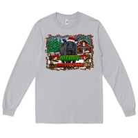 Moon Dust merry christmas black angus cattle and farm Long Sleeve Tee - RanaPortraitStore