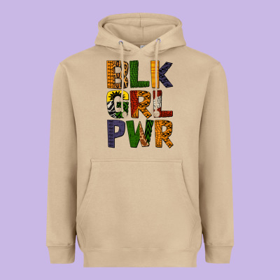 Black Girl Power Heavyweight Hoodie Designed By Bundleandbundleshop