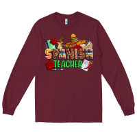 Burgundy spanish teacher Long Sleeve Tee - AdoDesignShop