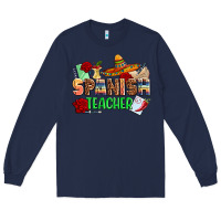 Navy spanish teacher Long Sleeve Tee - AdoDesignShop