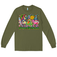 Army Green hello summer gnome Long Sleeve Tee - texasbilliewilder
