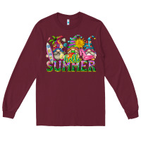 Burgundy hello summer gnome Long Sleeve Tee - texasbilliewilder