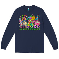 Navy hello summer gnome Long Sleeve Tee - texasbilliewilder
