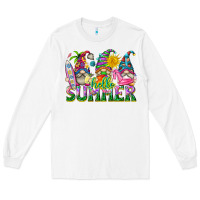 White hello summer gnome Long Sleeve Tee - texasbilliewilder