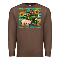 Chestnut western farm tractor pig rooster cow sunflowers Premium Sweatshirt - Artiststas