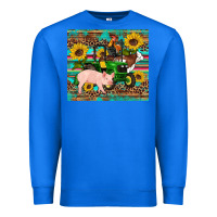 True Royal western farm tractor pig rooster cow sunflowers Premium Sweatshirt - Artiststas