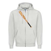 Dove Grey wooden softball bat Zipper Hoodie - FaDigitalArtStudio