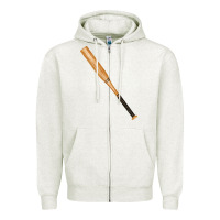 Oatmeal Heather wooden softball bat Zipper Hoodie - FaDigitalArtStudio