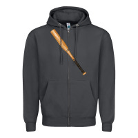 Smoke wooden softball bat Zipper Hoodie - FaDigitalArtStudio