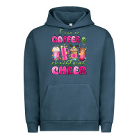 Pigment Midnight Navy i run on coffee and christmas cheer Urban Hoodie - MaliasSmallBusiness