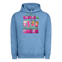 Pigment Pebble Blue i run on coffee and christmas cheer Urban Hoodie - MaliasSmallBusiness