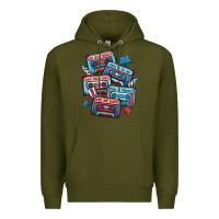Army Green usa america cassette tapes Premium Hoodie - MaliasSmallBusiness