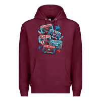 Burgundy usa america cassette tapes Premium Hoodie - MaliasSmallBusiness