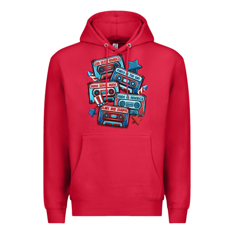 Usa America Cassette Tapes Premium Hoodie by MaliasSmallBusiness | Teevron
