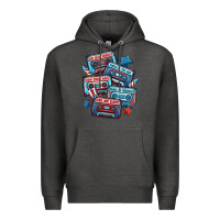 Charcoal Heather usa america cassette tapes Premium Hoodie - MaliasSmallBusiness
