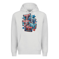 Dove Grey usa america cassette tapes Premium Hoodie - MaliasSmallBusiness
