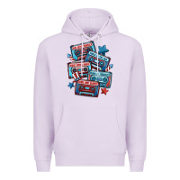Lilac usa america cassette tapes Premium Hoodie - MaliasSmallBusiness
