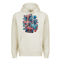 Oatmeal Heather usa america cassette tapes Premium Hoodie - MaliasSmallBusiness