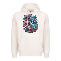 Pale Pink usa america cassette tapes Premium Hoodie - MaliasSmallBusiness