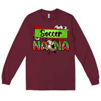 Burgundy soccer nana with leopard Long Sleeve Tee - Zillion Design Studio