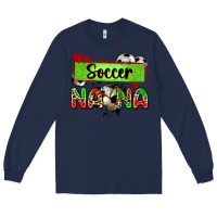 Navy soccer nana with leopard Long Sleeve Tee - Zillion Design Studio