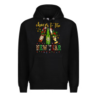 Black cheers to the new year with beers Premium Hoodie - AdoDesignShop