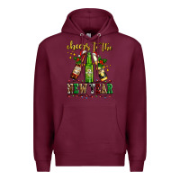 Burgundy cheers to the new year with beers Premium Hoodie - AdoDesignShop