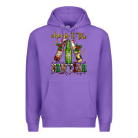 Purple cheers to the new year with beers Premium Hoodie - AdoDesignShop