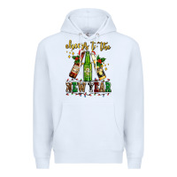 White cheers to the new year with beers Premium Hoodie - AdoDesignShop