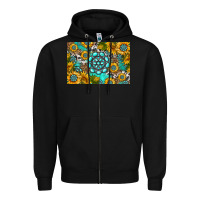 Black western turquoise and sunflowers skinny metal can holder Zipper Hoodie - HRA Design Shop