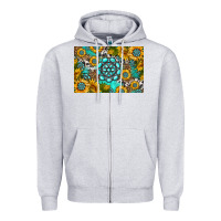 Heather Grey western turquoise and sunflowers skinny metal can holder Zipper Hoodie - HRA Design Shop