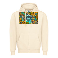 Sandshell western turquoise and sunflowers skinny metal can holder Zipper Hoodie - HRA Design Shop