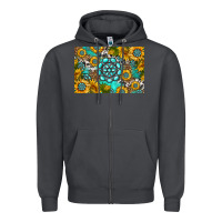 Smoke western turquoise and sunflowers skinny metal can holder Zipper Hoodie - HRA Design Shop