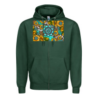 Sports Green western turquoise and sunflowers skinny metal can holder Zipper Hoodie - HRA Design Shop