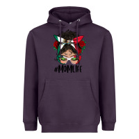 Plum mexican mom life messy bun mama Heavyweight Hoodie - BundleAndBundleShop