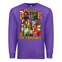 Purple merry drunk im christmas Premium Sweatshirt - AdoDesignShop
