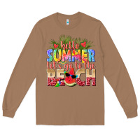 Toasted Coconut hello summer lets go to the beach Long Sleeve Tee - texasbilliewilder