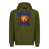 Army Green game day basketball Premium Hoodie - MaliasSmallBusiness