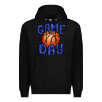 Black game day basketball Premium Hoodie - MaliasSmallBusiness