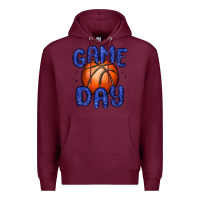 Burgundy game day basketball Premium Hoodie - MaliasSmallBusiness