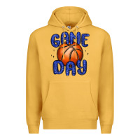 Mustard game day basketball Premium Hoodie - MaliasSmallBusiness