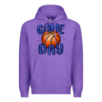 Purple game day basketball Premium Hoodie - MaliasSmallBusiness