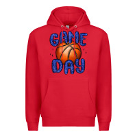 Red game day basketball Premium Hoodie - MaliasSmallBusiness