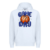 White game day basketball Premium Hoodie - MaliasSmallBusiness