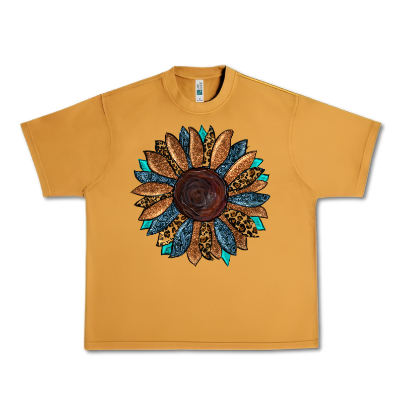 Fall Tooled Leather Sunflower Urban Heavy Tee by RanaPortraitStore | Teevron