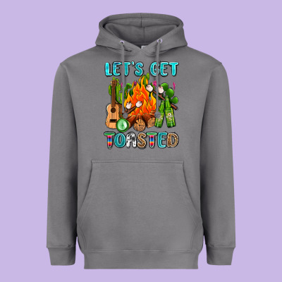 Let's Get Toasted With Camp Fire Heavyweight Hoodie Designed By Adodesignshop