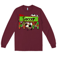 Burgundy soccer mom with leopard Long Sleeve Tee - Zillion Design Studio