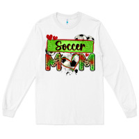 White soccer mom with leopard Long Sleeve Tee - Zillion Design Studio
