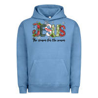 Pigment Pebble Blue jesus the reason for the season Urban Hoodie - MaliasSmallBusiness